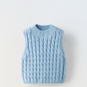 Zara Kids Blue Chenille  Knit  Top